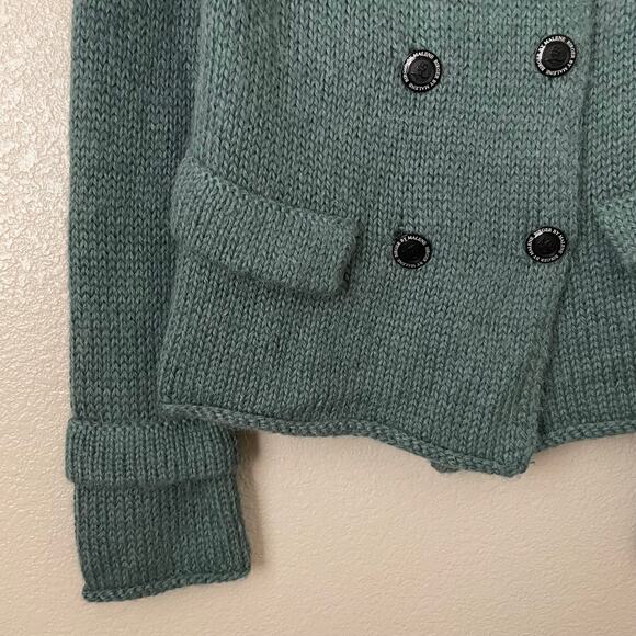 By Malene Birger Sweater Womens Medium Blue Alpaca Double Breasted Knit Preppy - Picture 5 of 13